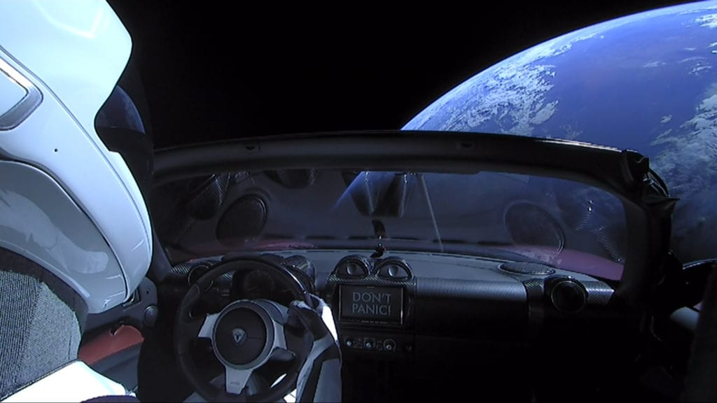 Tesla Roadster in space