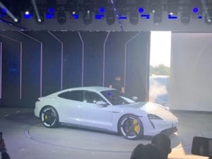 Porsche Taycan unveiled at Niagra falls